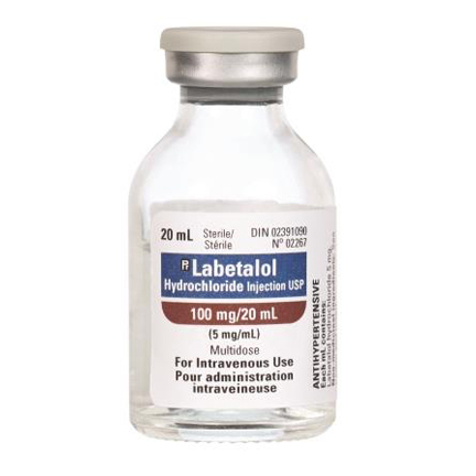 Labetalol HCL Injection, USP, 100mg, 20mL Vial
